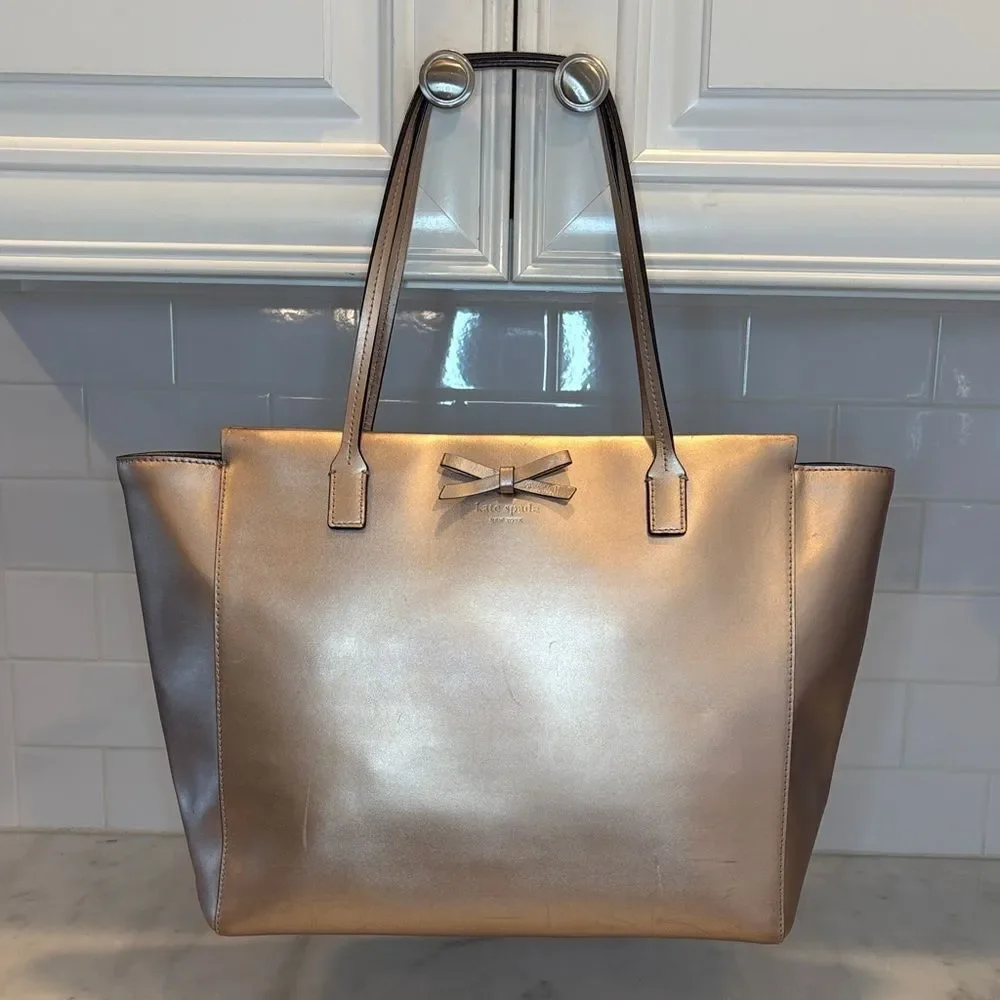 Kate Spade Bag Purse Handbag New York Sawyer Street Taden Metallic Leather Tote